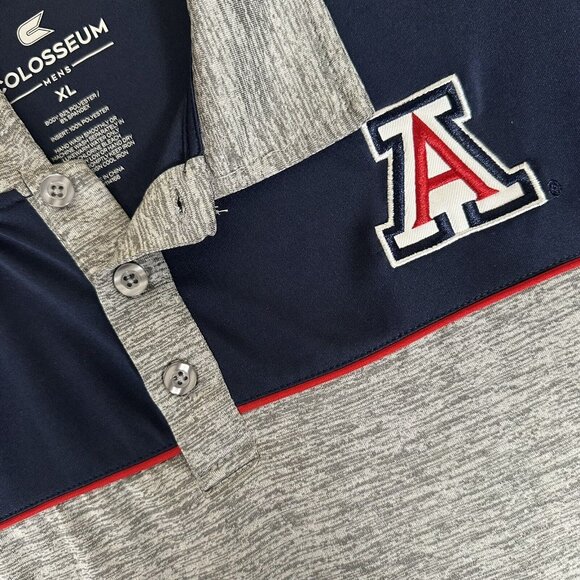 Arizona Wildcats Polo Shirt Mens XL Blue‎ Grey Short Sleeve College NCAA Adult - Picture 3 of 6